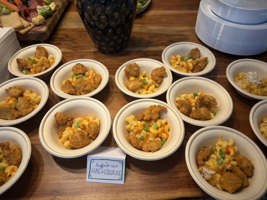 Bowls lined up and portioned