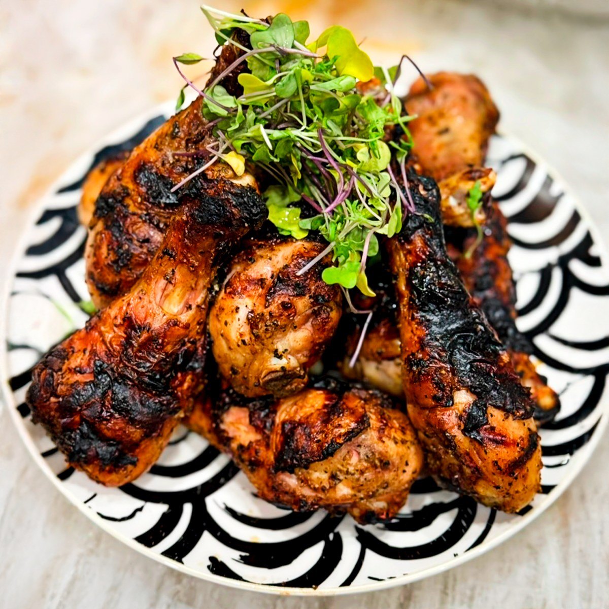 Char-grilled chicken with fresh herbs
