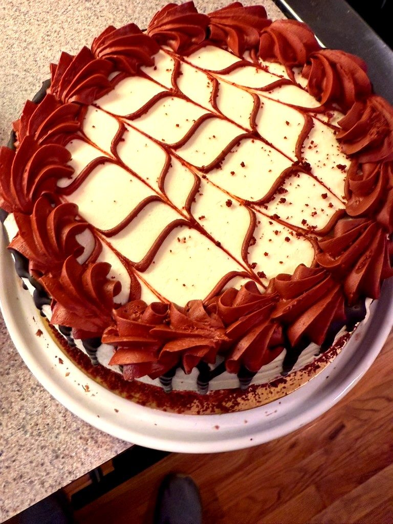 House-made celebration layer cake for a private chef catered wedding